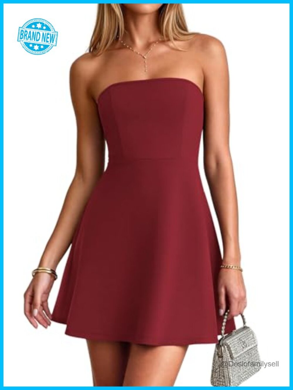 Strapless A Line Mini Dress Sleeveless Tube Top Backless Summer Cocktail Party
